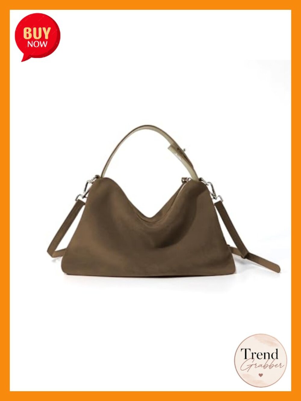 Suede Leather Tote Bag Crossbody Adjustable Strap Hobo Satchel Purse